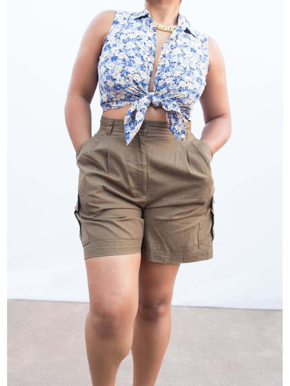 Guess Floral Button Up Tank